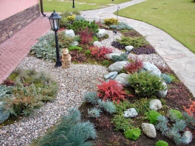 сухой ручей в саду