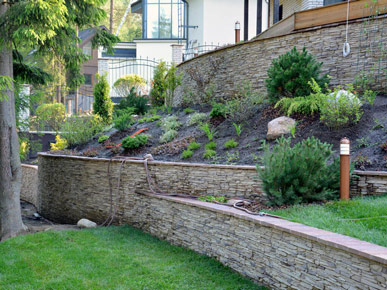 Облицовка подпорной стенки