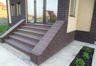 Заказать облицовку ступеней клинкером
