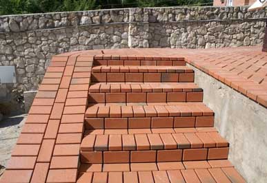 Отделка ступеней клинкером