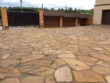 заказать мощение песчаником в СПб